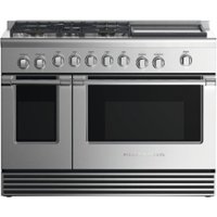 Fisher & Paykel - 6.9 Cu. Ft. Self-Cleaning Freestanding Double Oven Dual Fuel Convection Range - Stainless steel - Front_Zoom