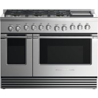 Fisher & Paykel - 6.9 Cu. Ft. Self-Cleaning Freestanding Double Oven Dual Fuel Convection Range - Stainless steel - Front_Zoom