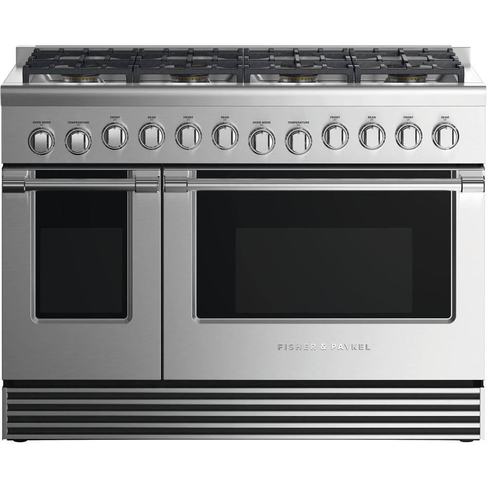 Fisher & Paykel - 6.9 Cu. Ft. Self-Cleaning Freestanding Double Oven Dual Fuel Convection Range - Stainless steel - Front_Zoom