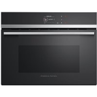 Fisher & Paykel - Contemporary 23.5" Built-In Single Electric Convection Wall Oven - Black Reflective Glass with Polished Metal Trim - Front_Zoom