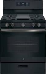 GE - 5.0 Cu. Ft. Freestanding Gas Range - Black Slate - Front_Standard