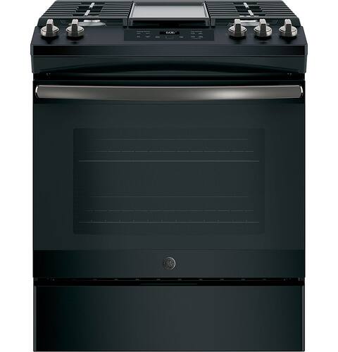 GE - 5.3 Cu. Ft. Slide-In Gas Range - Black Slate