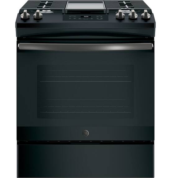 Ge 5 3 Cu Ft Slide In Gas Range Black Slate Jgss66felds Best Buy