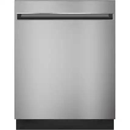 Front. GE - 24" Top Control Built-In Dishwasher with Stainless Steel Tub - Stainless Steel.