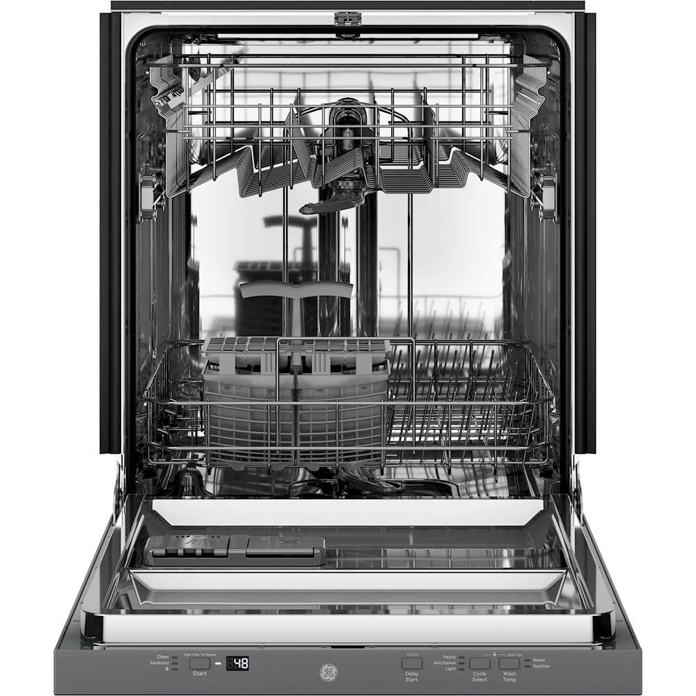 Alt View 12. GE - 24" Top Control Built-In Dishwasher with Stainless Steel Tub - Stainless Steel.