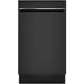 GE Profile - 18" Compact Top Control Built-In Stainless Steel Tub Dishwasher with 3-Level Wash and and 47 dBA - Black