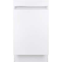 GE Profile - 18" Top Control Built-In Dishwasher with Stainless Steel Tub - White - Front_Zoom