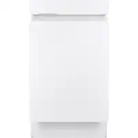 GE Profile - 18" Compact Top Control Built-In Stainless Steel Tub Dishwasher with 3-Level Wash and and 47 dBA - White - Front_Zoom