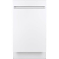 GE Profile - 18" Top Control Built-In Dishwasher with Stainless Steel Tub - White - Front_Zoom