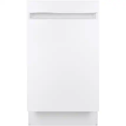 Front. GE Profile - 18" Top Control Built-In Dishwasher with Stainless Steel Tub - White.