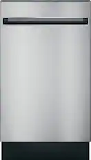 Front. GE Profile - 18" Top Control Built-In Dishwasher with Stainless Steel Tub - Stainless Steel.