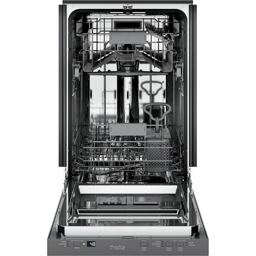 Alt View 12. GE Profile - 18" Top Control Built-In Dishwasher with Stainless Steel Tub - Stainless Steel.