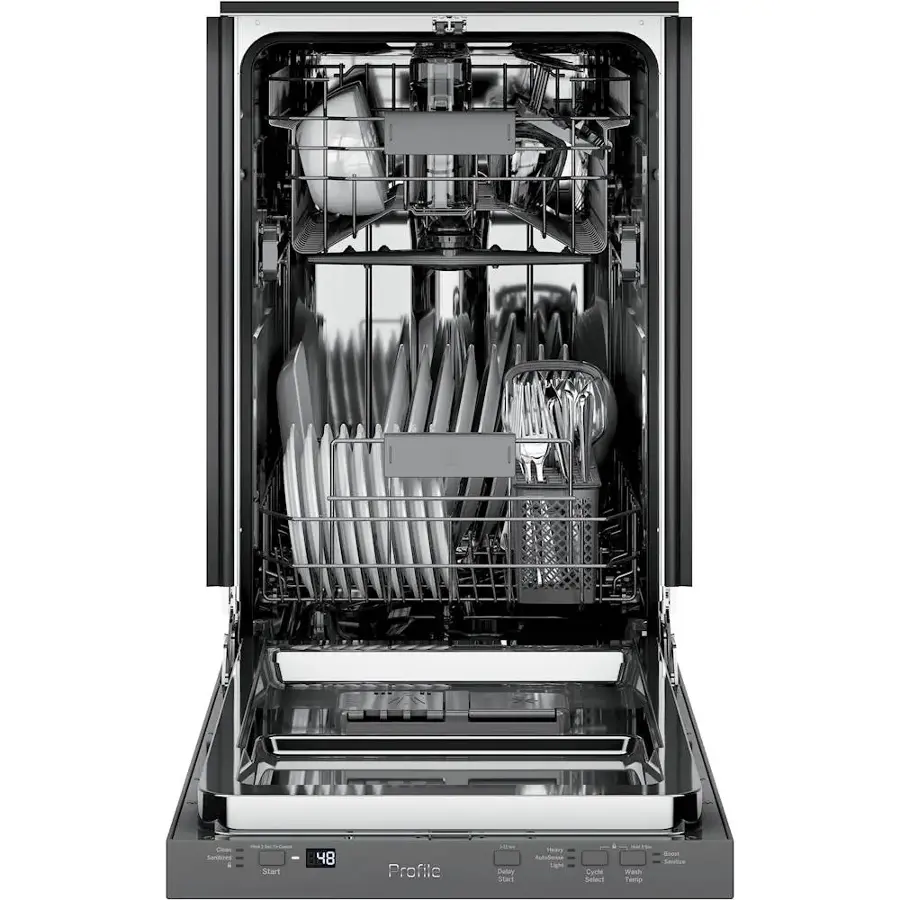 Alt View 13. GE Profile - 18" Top Control Built-In Dishwasher with Stainless Steel Tub - Stainless Steel.