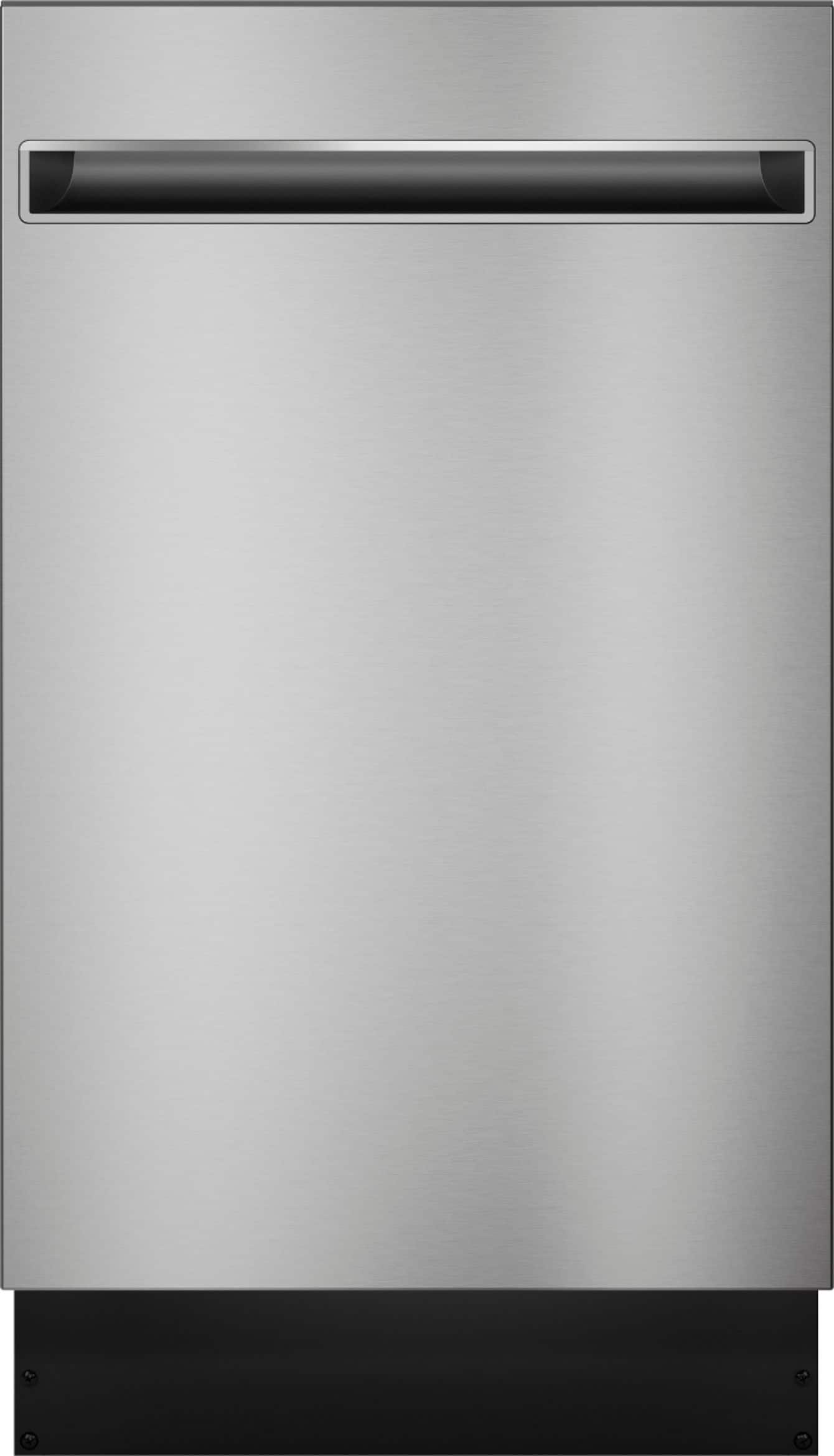Haier - 18" Compact Front Control Smart Built-In Stainless Steel Tub Dishwasher with 3-Level Wash and 47 dBA - Stainless Steel