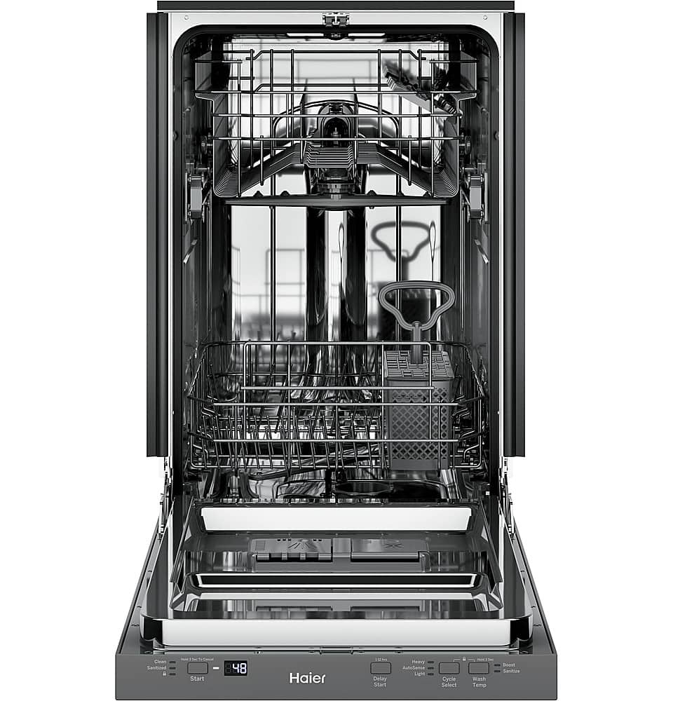 Alt View 1. Haier - 18" Front Control Built-In Dishwasher with Stainless Steel Tub - Stainless Steel.
