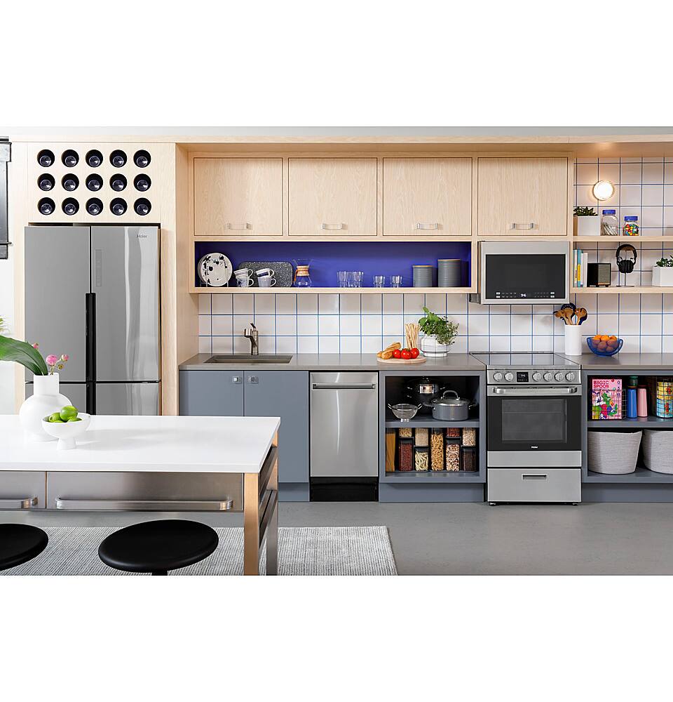 Alt View 21. Haier - 18" Front Control Built-In Dishwasher with Stainless Steel Tub - Stainless Steel.