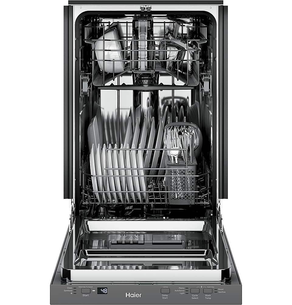 Alt View 2. Haier - 18" Front Control Built-In Dishwasher with Stainless Steel Tub - Stainless Steel.