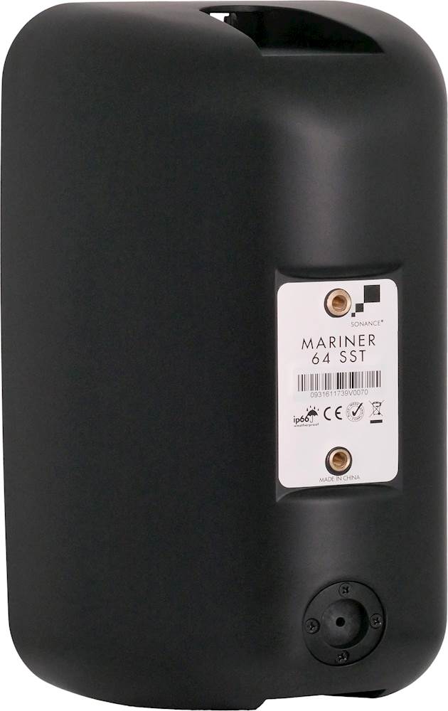 Left View: Sonance - MARINER 64 SST BLACK - Mariner Series  6-1/2" 2-Way Single Stereo Outdoor Surface Mount Speaker (Each) - Black