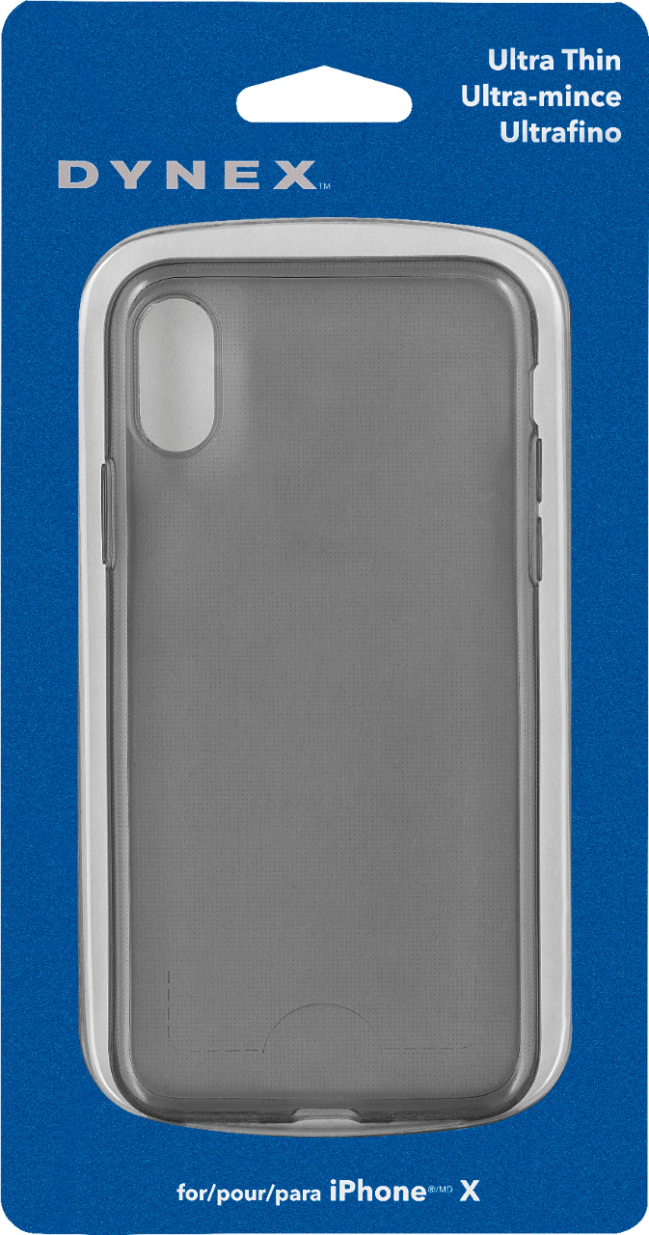 dynex - ultrathin case for apple iphone x and xs - black/semi-clear