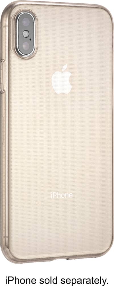 dynex - ultrathin case for apple iphone x and xs - pink/semi-clear dynex - ultrathin case for apple iphone x and xs - pink/semi-clear