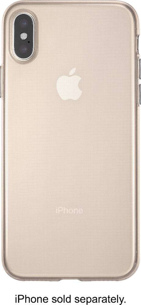 dynex - ultrathin case for apple iphone x and xs - pink/semi-clear dynex - ultrathin case for apple iphone x and xs - pink/semi-clear