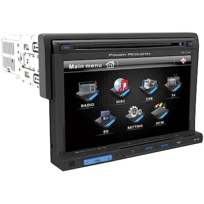 Power Acoustik - In-Dash CD/DVD/DM Receiver - Built-in Bluetooth with Detachable Faceplate - Black