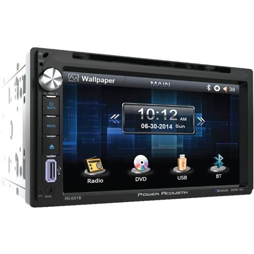 Left View: Power Acoustik - 6.5" - Built-in Bluetooth - In-Dash CD/DVD/DM Receiver and Speakers - Black