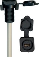 Stinger - 1.7’ Marine Series 3.5mm Audio Input to Male RCA with USB 3.0 Port - Black - Front_Zoom