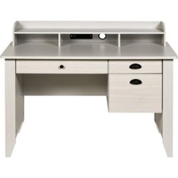 OneSpace - Executive Computer Desk - White oak - Front_Zoom