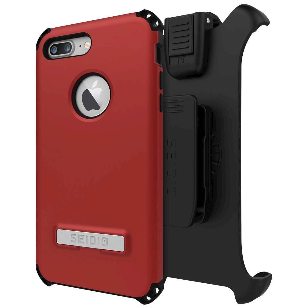 dilex combo case for apple iphone 7 plus - dark red/black