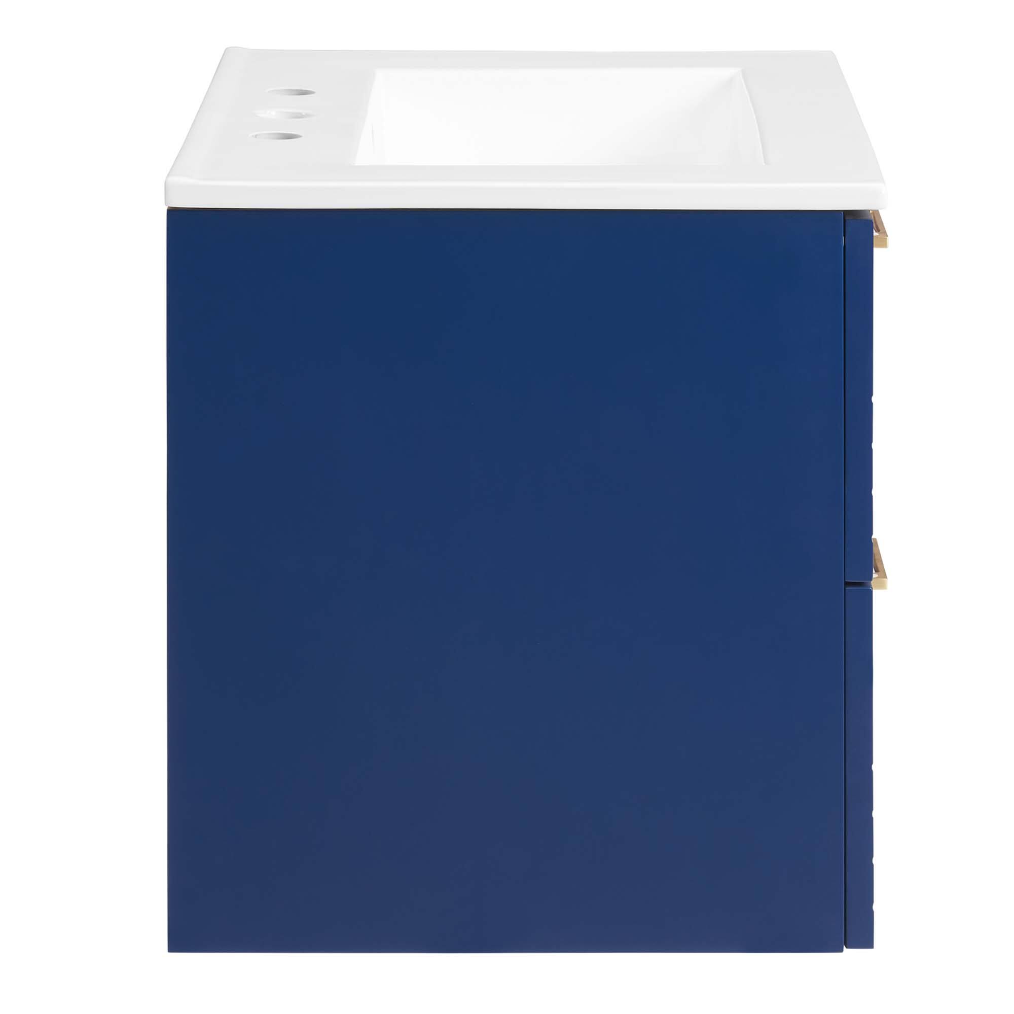 Daybreak Wall Mount Bathroom Vanity Basin Included by Modway Blue White ...