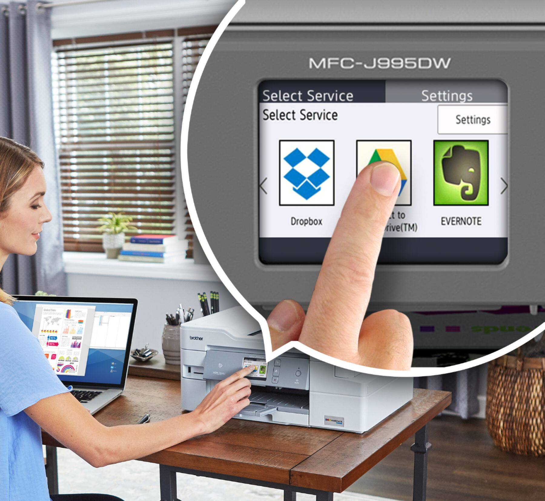 Alt View 15. Brother - INKvestment Tank MFC-J995DW Wireless All-In-One Inkjet Printer.