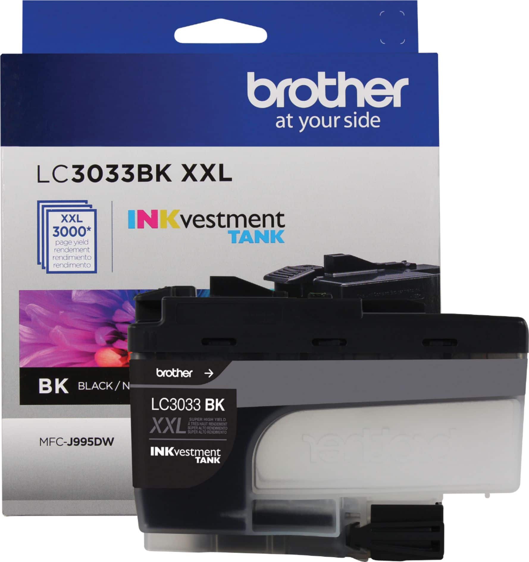 Front. Brother - LC3033BKS XXL Super High-Yield INKvestment Tank Ink Cartridge - Black.