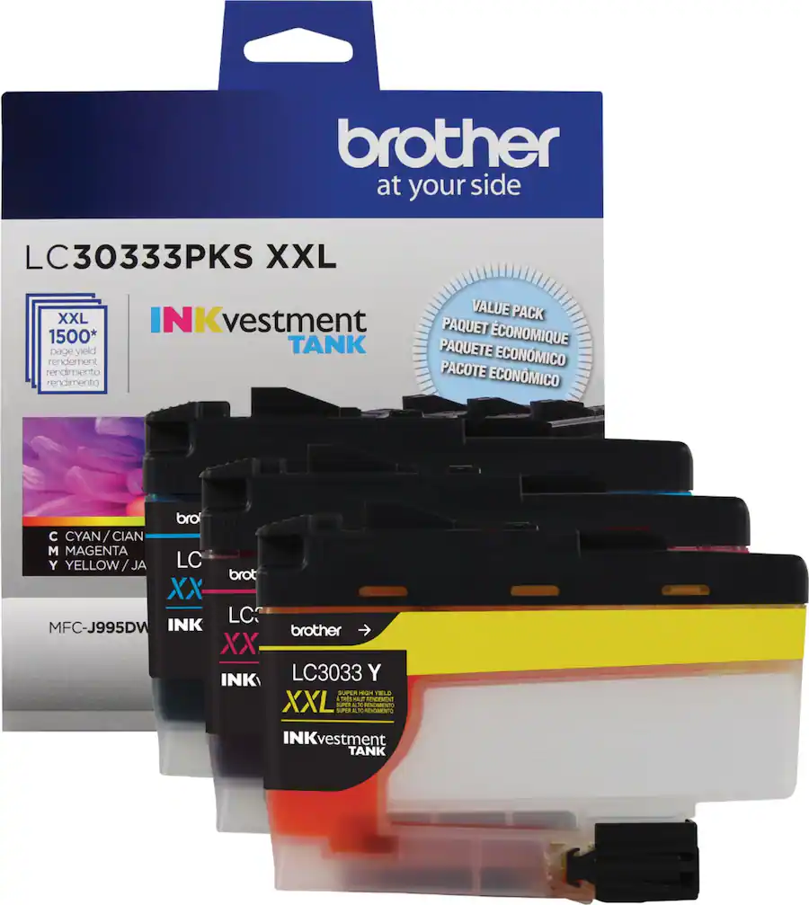 Brother LC30333PKS XXL Super High Yield INKvestment 3 Pack Ink ...