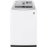 Front. GE - 4.9 Cu. Ft. 13-Cycle Top-Loading Washer - White on White/Silver.
