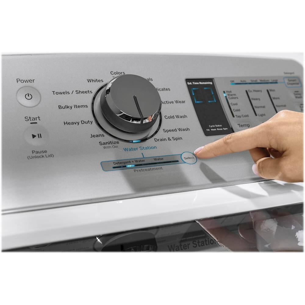 Alt View 12. GE - 4.9 Cu. Ft. 13-Cycle Top-Loading Washer - White on White/Silver.
