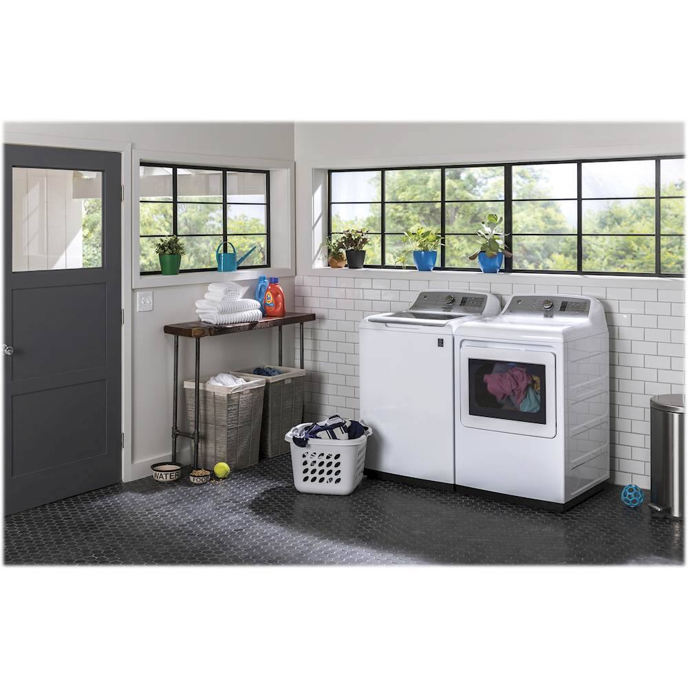 Alt View 16. GE - 4.9 Cu. Ft. 13-Cycle Top-Loading Washer - White on White/Silver.