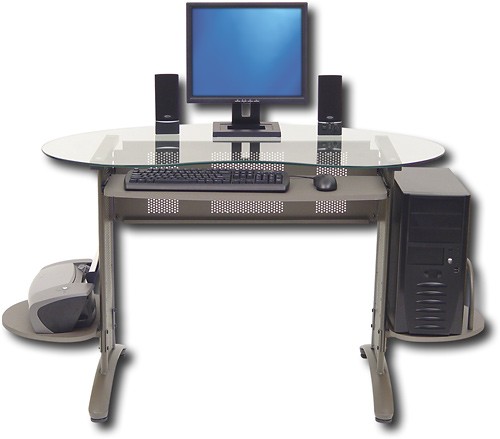 Best Buy Studio Rta Ellipse Computer Desk Pewter 13094