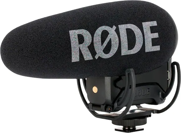 Front. RØDE - VIDEOMIC PRO+ Premium On-Camera Microphone - Black.