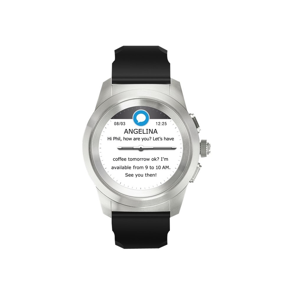 Best Buy: MyKronoz ZeTime Hybrid Smartwatch 44mm Stainless Steel 