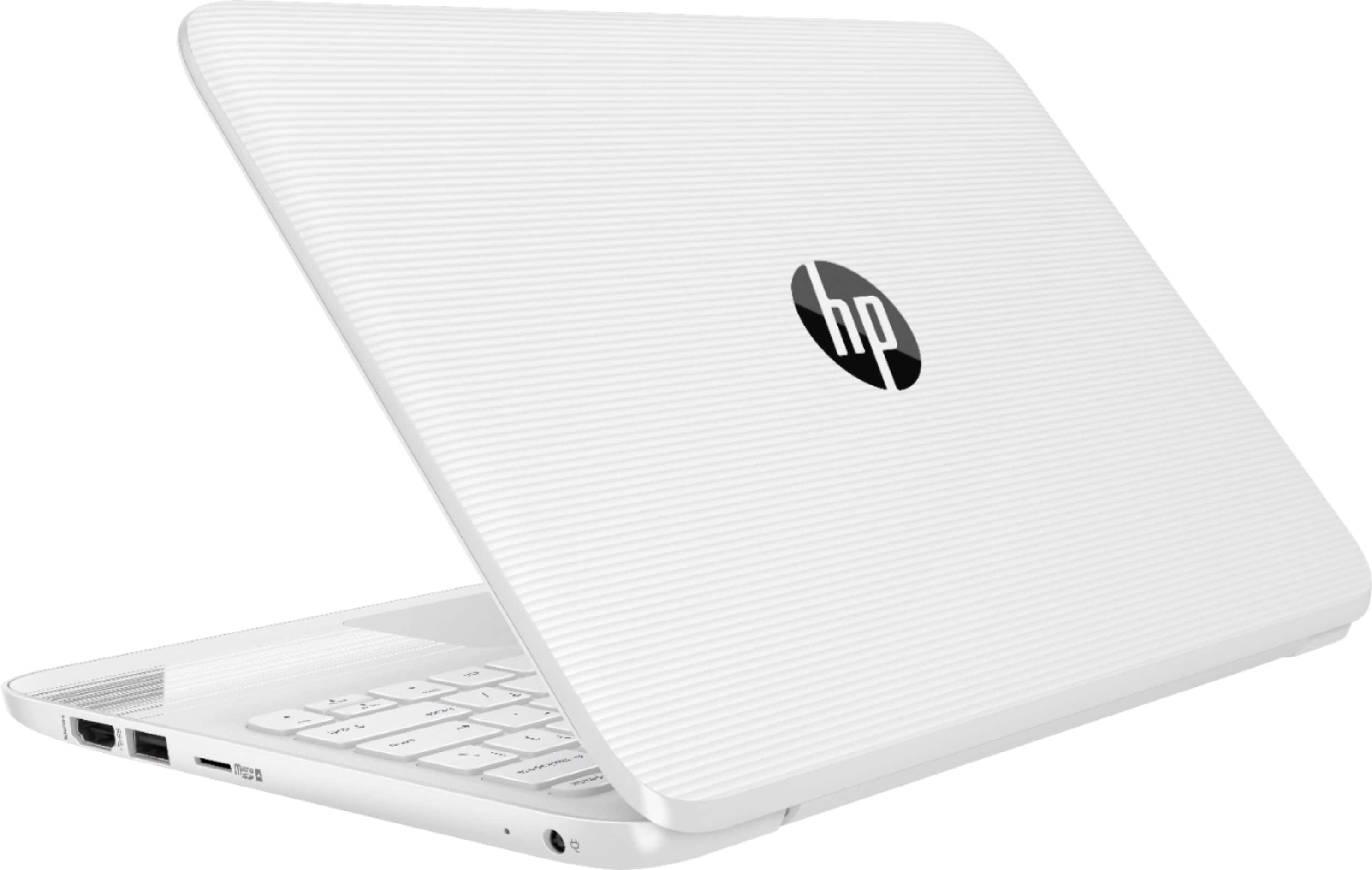 Alt View 1. HP - Stream 11.6" Laptop - Intel Celeron - 4GB Memory - 64GB eMMC Flash Memory - Textured Linear Grooves In Snow White.