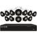Front. Night Owl - 16-Channel, 12-Camera Indoor/Outdoor Wired 4k 4TB NVR Surveillance System - Black/White.