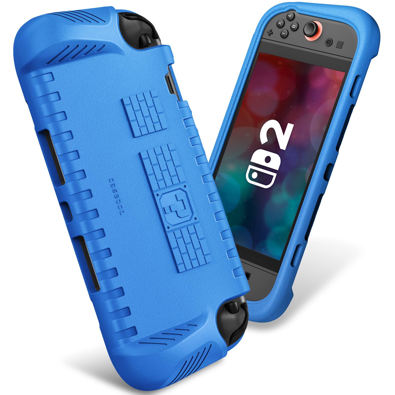 Front. Fintie - Kid-Friendly Ultralight Case for Nintendo Switch 2 (2025) Ergonomic Grip Design, Anti-Scratch Protective Grip Case Cover - Blue.