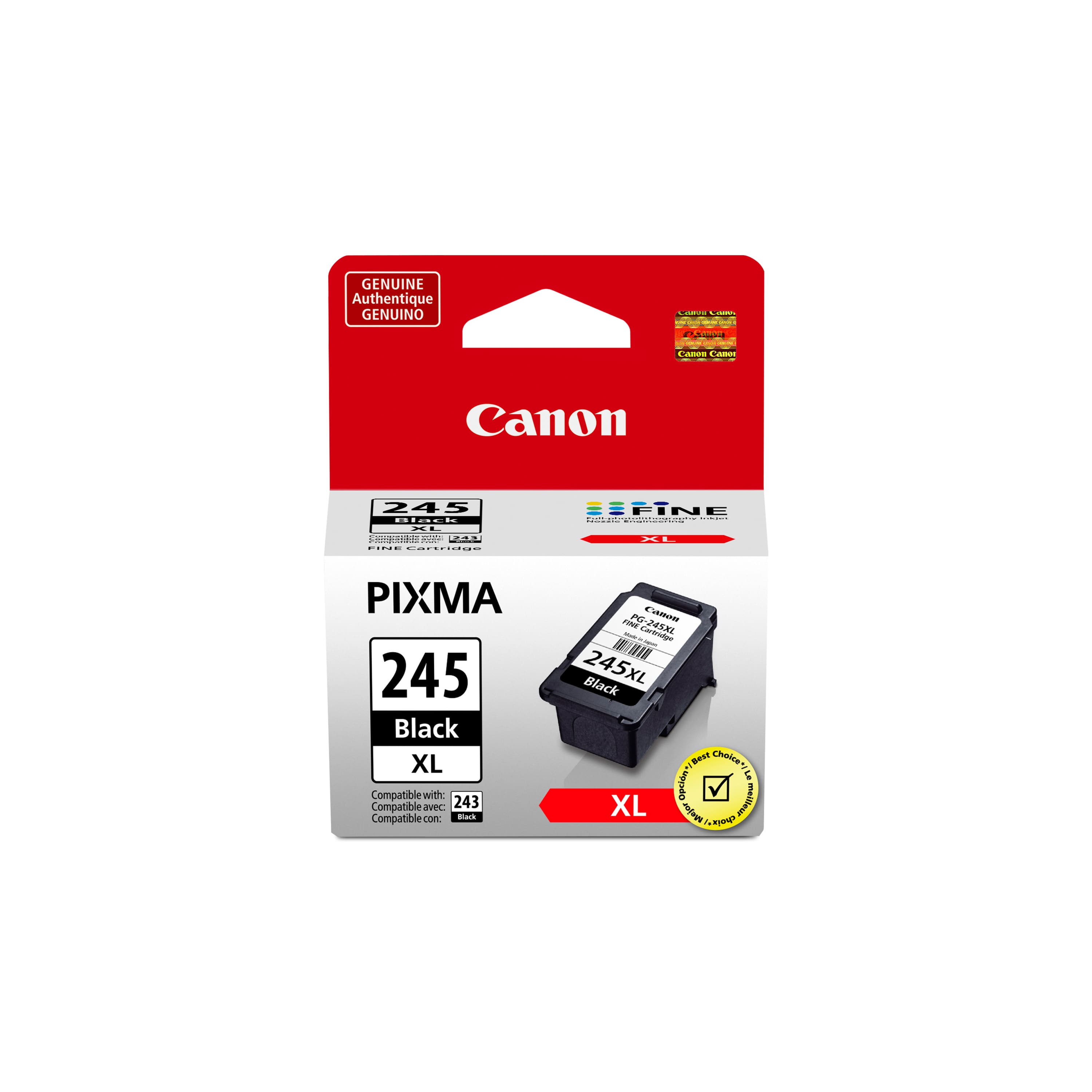 GENUINE Authentique GENUINO i | Fpa - I Canon 245 etORP IFINE fenkado S8R AloA A i | I PIXMA 245 Black XL Compatible with Compatible VeC: 243 Compatible O - P - -OE N4SA natratn 245XL Black Best Choice i Opuide maillau XL m RHT