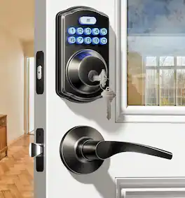 Luckbyte - Matte Keyless Entry Smart Deadbolt with Keypad - Black