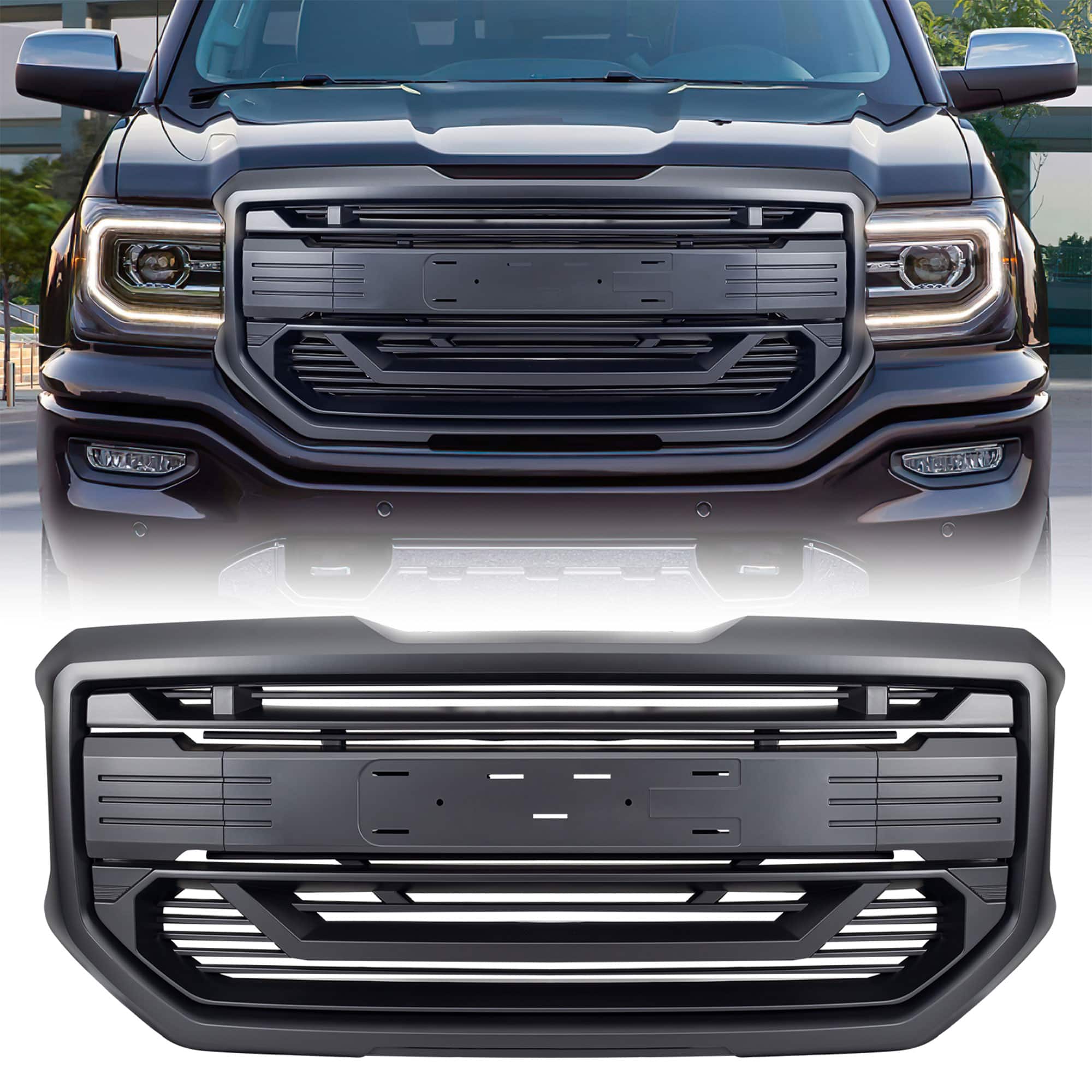 AMERICAN MODIFIED - Armor Grille for 2016 to 2018 GMC Sierra 1500 - Matte Black