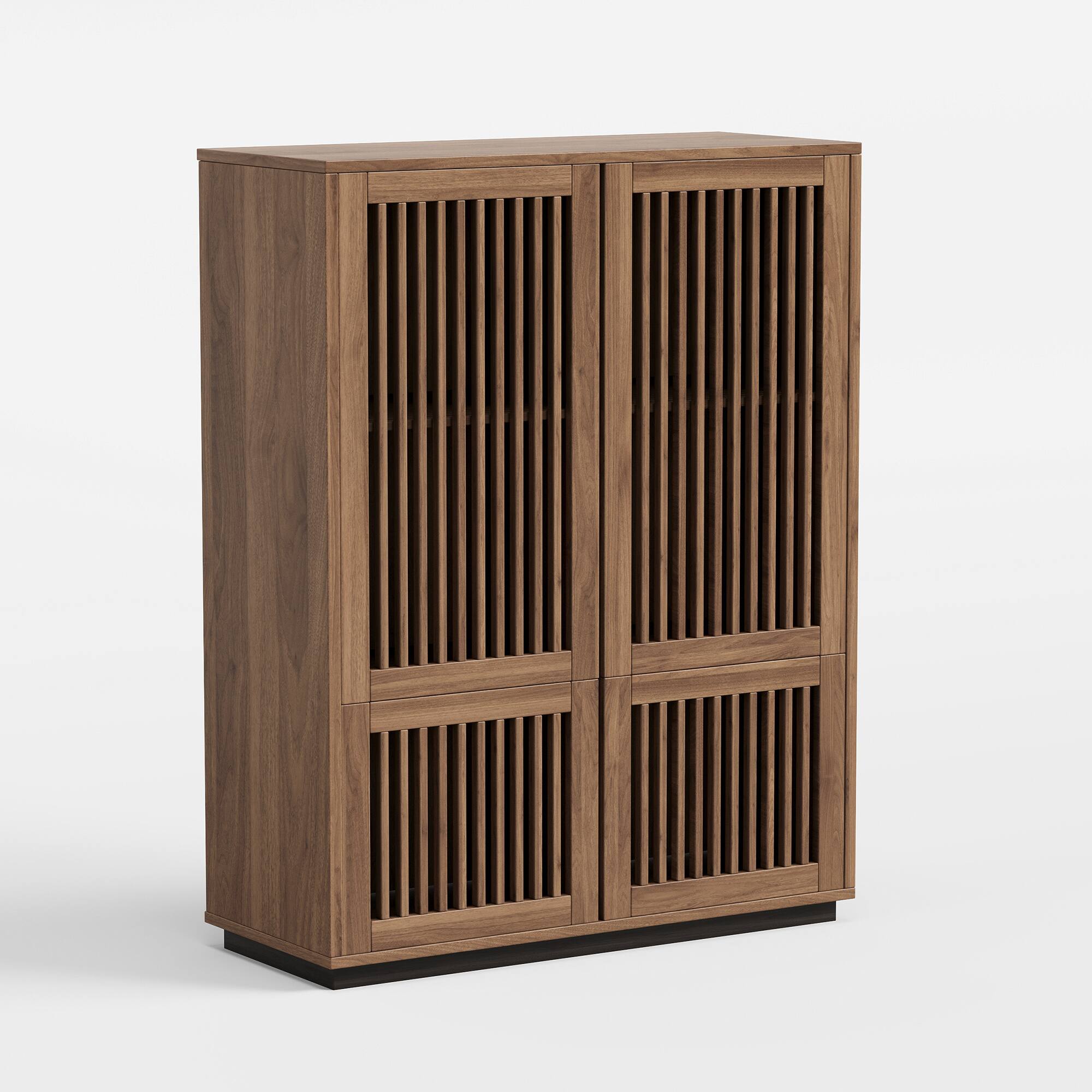 Alt View 3. luck idea - 34.84" Storage Cabinet with Adjustable or Removable Shelves - Walnut color.