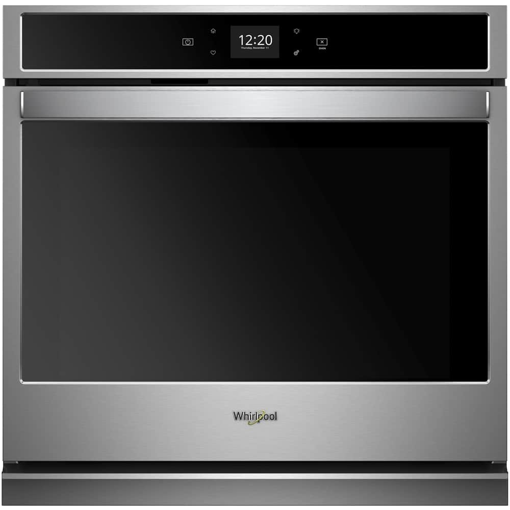 Front. Whirlpool - 27" Built-In Single Electric Wall Oven - Stainless Steel.