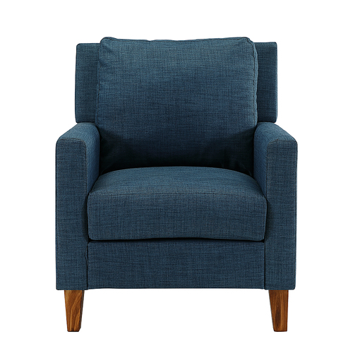 Walker Edison - Linen and 100% Polyester Accent Chair - Navy Blue