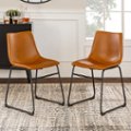 Alt View 12. Walker Edison - 18" Industrial Faux Leather Dining Chairs (Set of 2) - Whiskey Brown.
